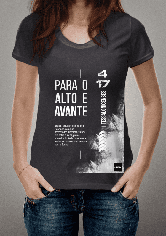 Camiseta Para o alto e avante. 